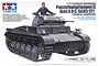 Tamiya 1/35 scale German Panzerkampfwagen II Ausf. A/B/C tank model kit box art showing a dark grey tank with a commander figure.