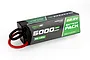 On-It RC 22.2v 5000mAh 100C 6S hard case LiPo battery with black and red looped wires against a white background.