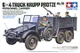 Box art for Tamiya 1/35 scale Krupp Protze Kfz.70 personnel carrier model kit showing a painted illustration of the military truck with soldiers.