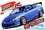 Packaging box art for a Fujimi 1/24 scale Honda Integra Type R model kit showing a blue car with GT wing.