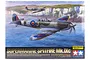 Tamiya 1/32 scale Supermarine Spitfire Mk.IXc plastic model kit box art showing two Spitfires flying over a coastal landscape.
