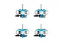 Four blue and silver BetaFPV Freestyle 1102 21000kV brushless motors arranged in a 2x2 grid on a plain white background.
