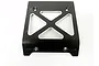 Rovan black aluminium roof plate viewed from above against a white background, featuring cut-out sections and mounting holes.