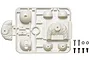 Tamiya Buggy Driver and Headlights Set parts sprue molded in white plastic with mounting hardware.