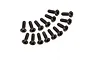 Fifteen black countersunk Phillips head screws displayed against a plain white background.