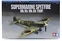Tamiya 1/72 scale Supermarine Spitfire Mk.Vb/Mk.Vb Trop. plastic model kit box art showing a finished model on a runway.