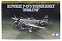 Tamiya 1/72 scale Republic P-47D Bubbletop Thunderbolt model kit box art showing a finished silver aircraft with a checkered nose.
