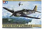 Tamiya 1/48 scale Focke-Wulf Fw190 A-3 model kit box art showing a German fighter plane in flight over a landscape.