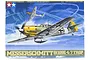 Tamiya 1/48 scale Messerschmitt Bf109 E-4/7 Trop model kit box art featuring two fighter planes flying against a blue sky.