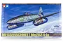 Tamiya 1/48 scale Messerschmitt Me 262 A-1a plastic model kit box art showing a camouflaged jet fighter in flight.