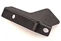 A black metal Rovan side gear guard for 5SC/5T RC models, featuring a bent L-shape design with two mounting holes.