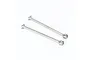 Two Method RC titanium CVD axle shafts laid diagonally against a clean white background.
