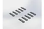 Ten black metal body clips for RC car shells arranged in two rows on a light grey background.