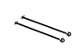 Two black metal CVD drive shafts for ARRMA RC vehicles, shown at an angle against a white background.