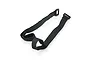 Two black ARRMA hook and loop battery straps with plastic buckles on a white background.