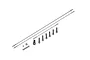 Kyosho rod set including metal threaded rods, plastic ball ends, nuts, and small hardware components on a white background.