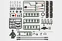 Heng Long 1/16 German Jagdpanther tank vehicle accessory pack showing plastic parts, tracks, tools, and decals.
