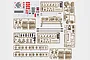 Heng Long 1/16 scale Challenger 2 tank accessory parts on plastic sprues, including decals and tow cables.