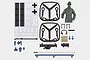 Heng Long 1/16 German Panzer III Type L tank accessory pack laid out on a white surface, including decals, commander figure, and scale parts.