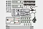 Top-down view of Heng Long RC German Panther Type G tank accessory pack parts, including decals, plastic sprues, tools, and a commander figure.