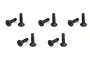 Ten black metal countersunk head screws arranged in five pairs against a white background.