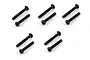 Ten black button head screws arranged in five pairs on a white background.