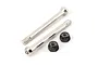 Two silver metal suspension pins and two black nylon lock nuts for ARRMA RC vehicles.