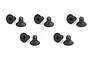 Five pairs of black metal countersunk hex screws arranged in a grid on a white background.