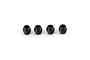 Four small black metal suspension balls for ARRMA RC vehicles arranged in a row against a white background.