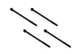 Four black metal cap head screws arranged in a grid on a white background.