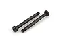 Two black metal suspension pins for ARRMA RC vehicles, featuring a flat head with a hex drive and a threaded end.