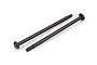 Two black metal hinge pins for ARRMA RC vehicles, shown against a plain white background.