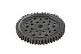 A black ARRMA 54T spur gear for RC vehicles, featuring a circular design with multiple weight-reduction holes and a central mounting hole.