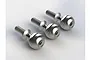 Three ARRMA pivot balls with threaded shafts and hex drive heads arranged on a white background.