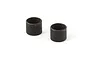 Two small black cylindrical spacers for RC vehicles, shown against a plain white background.