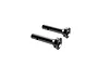 Two ARRMA CVD axle shafts made of dark grey metal, shown from an angle against a white background.