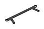 A black aluminium rear shock tower brace for an ARRMA RC vehicle, featuring a flat, elongated design with four mounting holes.