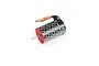 ARRMA BLX brushless motor with a black patterned casing, red end caps, and gold-plated bullet connectors on a white background.