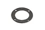 A single black circular differential gasket with four mounting holes, isolated on a white background.