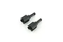 Two black metal differential outdrive cups for ARRMA RC vehicles, shown from an angled top-down perspective on a white background.