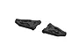 A pair of black ARRMA front lower suspension arms for an RC vehicle, shown from an isometric angle against a white background.