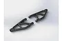 A pair of black ARRMA front upper suspension arms for RC vehicles, shown from an angled top-down perspective against a white background.