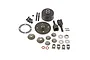 ARRMA front or rear differential set including gears, housing, outdrives, and hardware components on a white background.