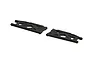 A pair of black ARRMA rear lower suspension arms for an RC vehicle, shown from a top-down perspective on a white background.