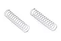 Two silver-coloured metal coil springs for RC car suspension, shown side-by-side on a white background.