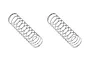 Two identical silver-coloured metal coil springs for an RC vehicle shock absorber, shown against a plain white background.