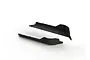 A pair of black plastic side stone guards for an ARRMA RC vehicle, shown from an elevated angle against a white background.