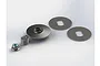 ARRMA slipper clutch plate set including a metal nut, spring, clutch hub, and two flat circular plates on a white background.