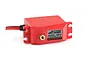 ARRMA ADS-15M 15kg waterproof metal geared servo in red plastic casing with a brass output spline.
