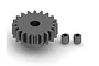 ARRMA 20T 1Mod steel pinion gear with two grub screws on a white background.